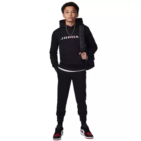 Jordan Kids Baseline Pullover Hoodie "Black"