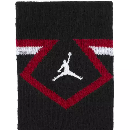 Jordan Kids Diamond High Crew Socks (2 Pairs) "Gym Red-Black"