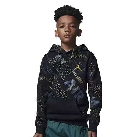 Jordan Kids' Holiday Shine Air AOP Hoodie "Black"