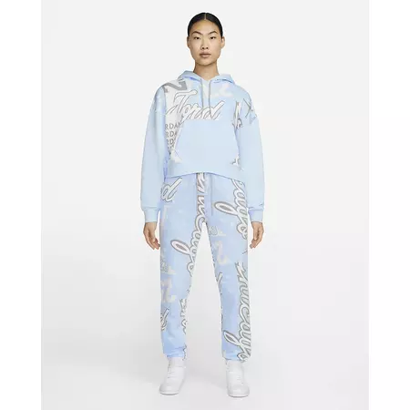Jordan Women's Fleece Allover Printed Hoodie "Celestine Blue"