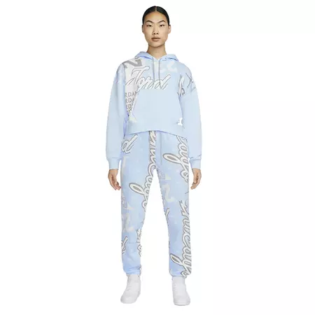 Jordan Women's Fleece Allover Printed Pants "Celestine Blue"