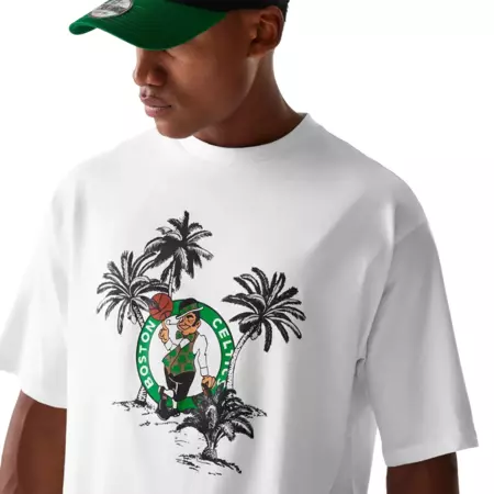 New Era NBA Boston Celtics Palm Tree Open Oversized T-Shirt