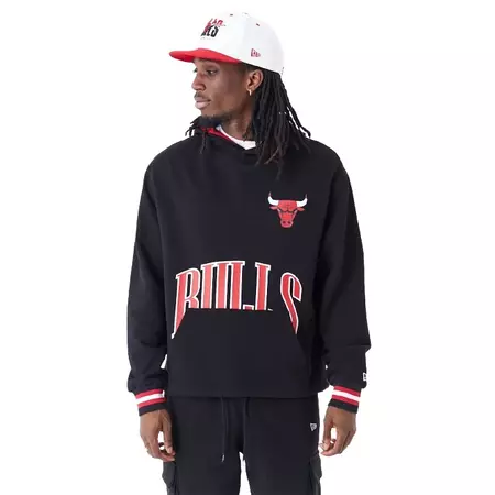 New Era NBA Chicago Bulls Arch Graphic Oversized Pullover Hoodie