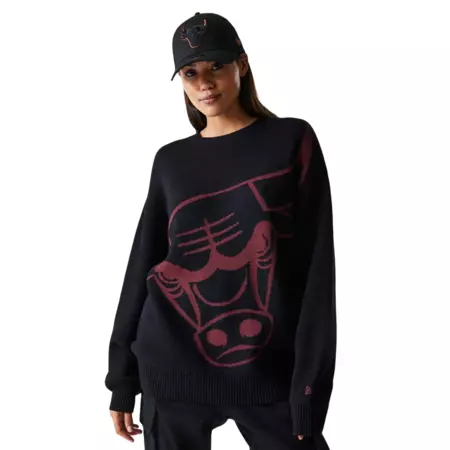 New Era NBA Chicago Bulls Knit Oversized Sweater "Black"