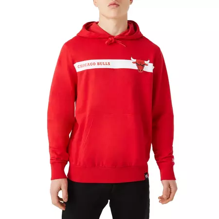 New Era NBA Chicago Bulls Team Logo Stripe Po Hoodie