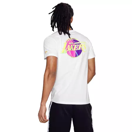 New Era NBA L.A Lakers Neon Back Graphic Logo Tee "White"