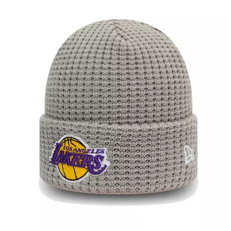 New Era NBA L.A Lakers Team Logo Waffle Cuff Beanie Hat