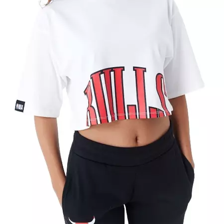 New Era NBA Team Chicago Bulls Womens Wordmark Crop T-Shirt