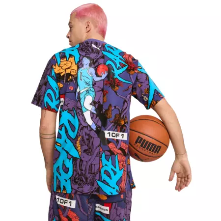 Puma Basketball Melo Phoenix AOP T-Shirt "Blue Crystal"