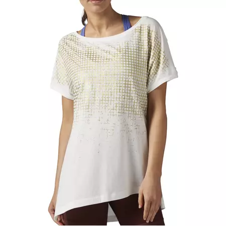Reebok Dance Asimétrica Grid Print Tee (chakal)