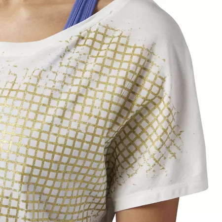 Reebok Dance Asimétrica Grid Print Tee (chakal)