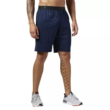 Reebok M Workout Ready Stacked Logo Short (collegiate navy)