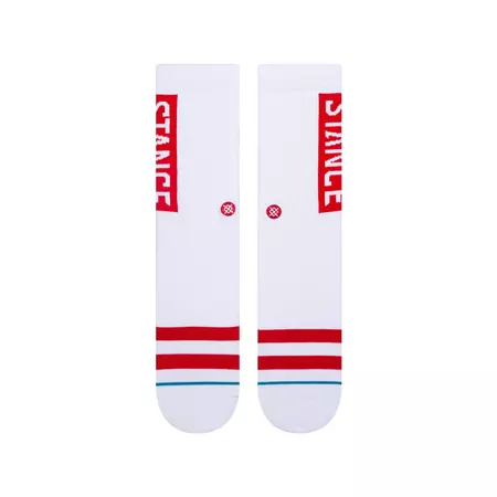Stance OG Crew Socks "White-Red"