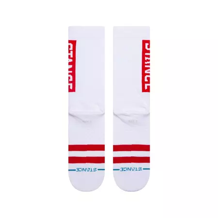 Stance OG Crew Socks "White-Red"
