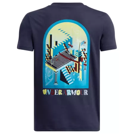 UA Boys´ UA Portal Logo Short Sleeve "Midnight Navy-Ether Blue"