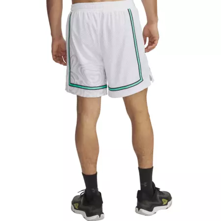 UA Men's Zone Pro 7" Mesh Shorts Printed "White"