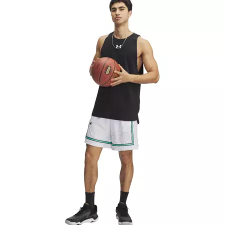 UA Men's Zone Pro 7" Mesh Shorts Printed "White"