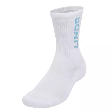 UA Unisexe 3-Maker 3-Pack Mid-Crew Socks "White-Ether Blue"