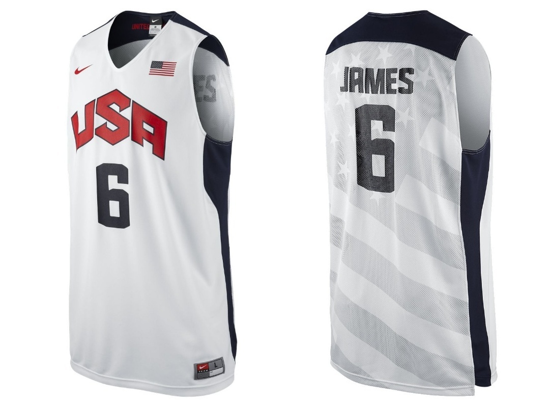 Camiseta Nike Réplica Lebron James "USA" (100/blanco/navy/ro