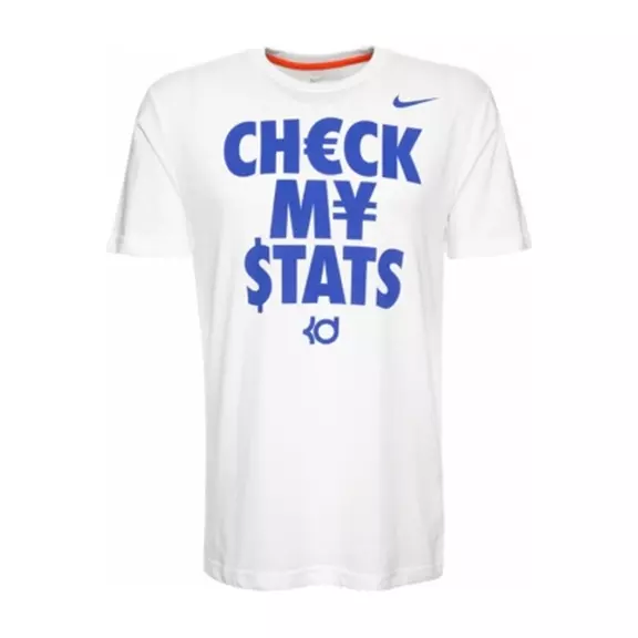 Camiseta KD "Check My Stats" (100/blanco/azul)