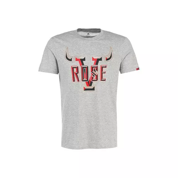 Adidas Camiseta D-Rose Horns (gris/negro/rojo)
