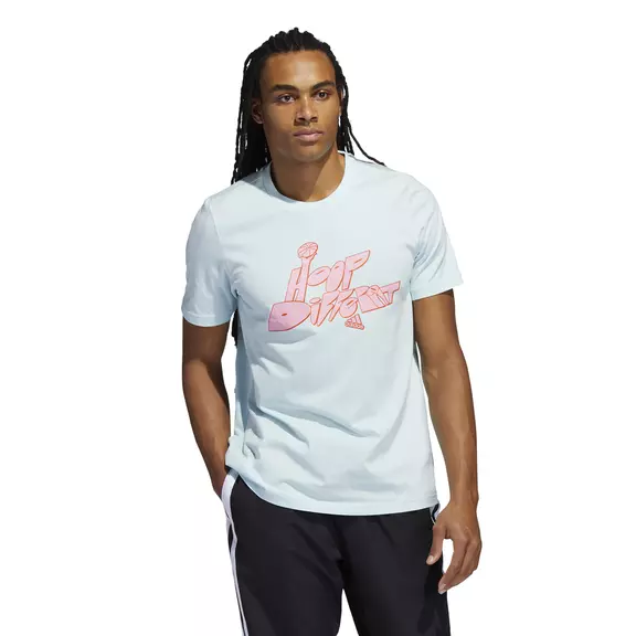Adidas Basketaball Hoop Born Different Graphic Tee "Halo Mint"