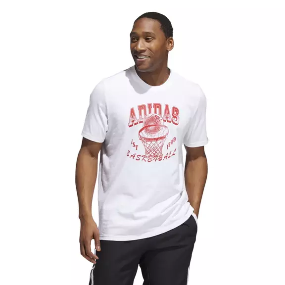 Adidas Basketball Aworld Hoops Graphic Tee "White"