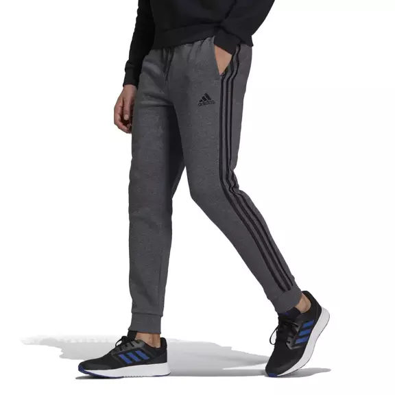Adidas Essentials French Terry Tapered-Cuff 3-Stripes Pants "Dark Grey"