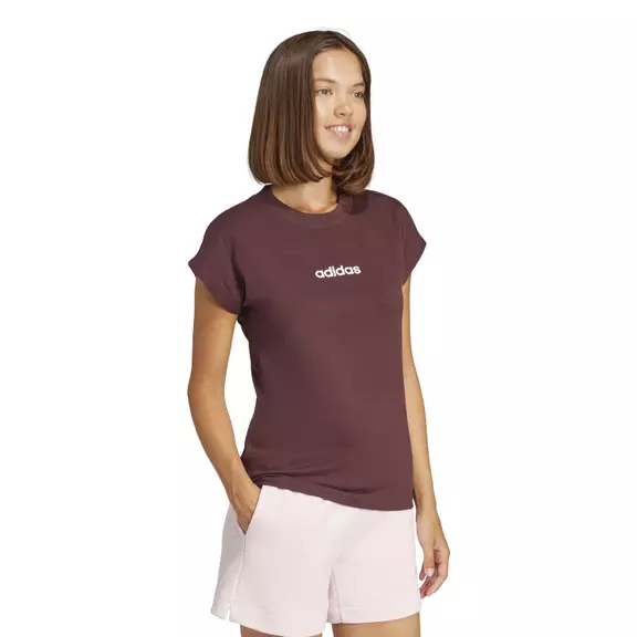 Adidas Essentials Linear Cotton T-Shirt "Burgundy"