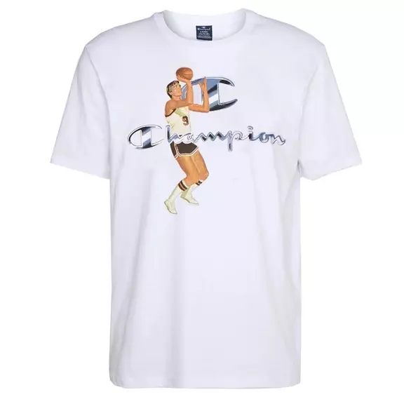 Champion Basketball Vintage 1P Script Logo T-Shirt "White"