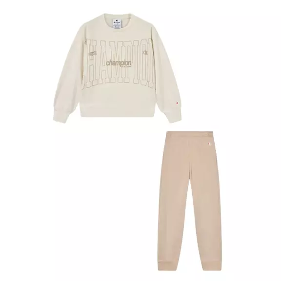 Champion Girls Fleece Sweatsuit with Ribbed Cuffs "Cream"