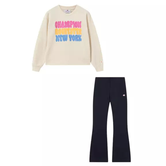 Champion Girls' Tracksuits Fleece Sweatsuit with Graphic "Cream"