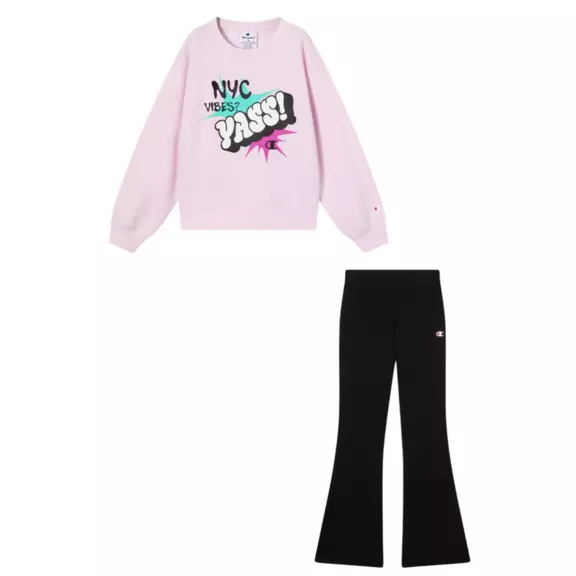 Champion Girls' Tracksuits Fleece Sweatsuit with Graphic "Pink"