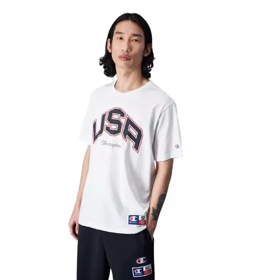 Champion Sport Lifestyle Basketball USA Logo Comfort Fit T-Shirt "White"