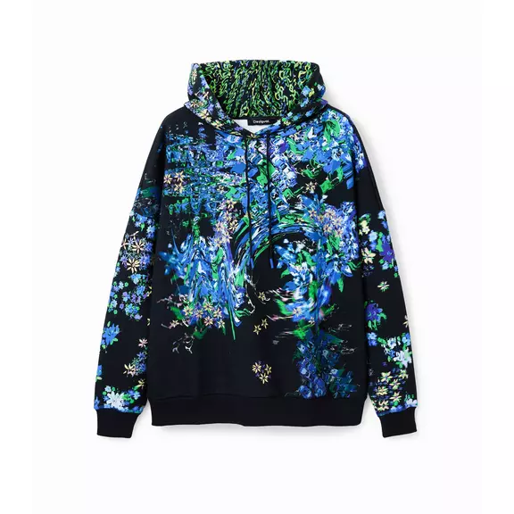 Desigual Oversize Floral Hoodie "Royal"
