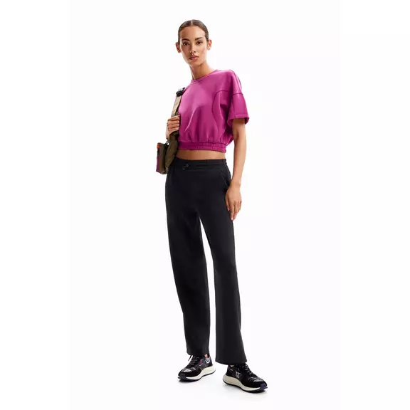 Desigual Wide-leg Sport Trousers "Black"