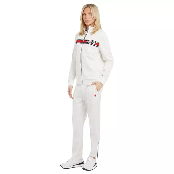 Guess Korbin Full Zip All over logo Sweatshirt "White"