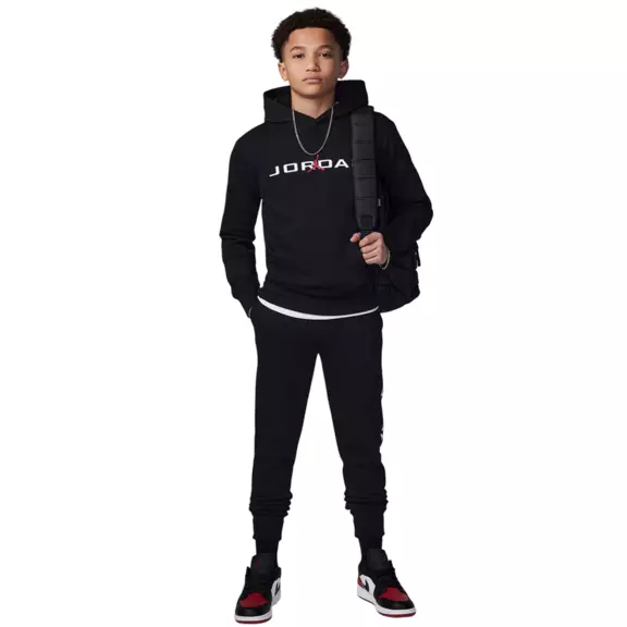 Jordan Kids Baseline Pullover Hoodie "Black"