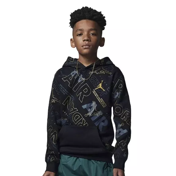 Jordan Kids' Holiday Shine Air AOP Hoodie "Black"