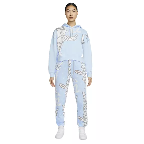 Jordan Women's Fleece Allover Printed Pants "Celestine Blue"