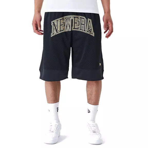 New Era Arch Logo Mesh Shorts "Black"