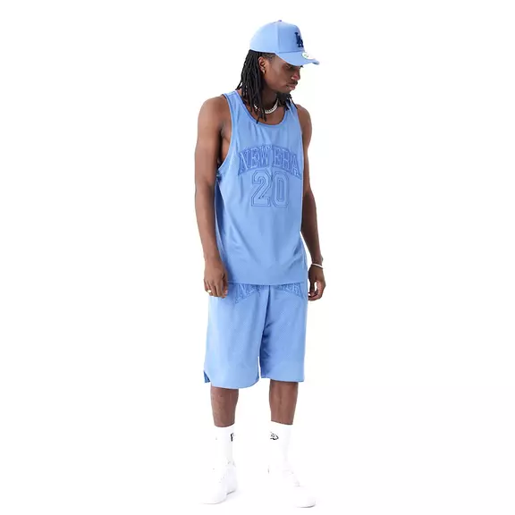New Era Arch Logo Mesh Tank Top "Blue"