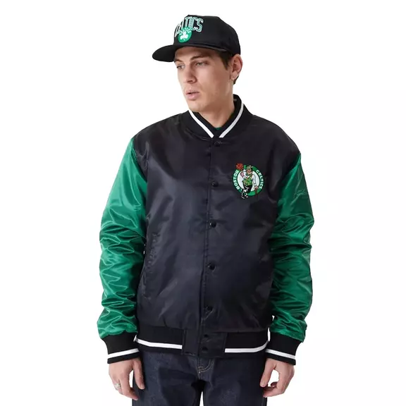 New Era NBA Boston Celtics Satin Bomber "Black-Kelly Green"