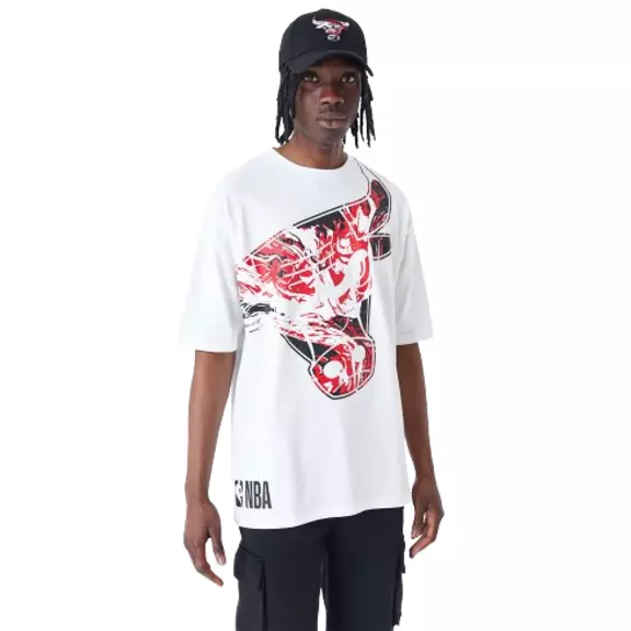 New Era NBA Chicago Bulls All Over Print Infill Oversized T-Shirt