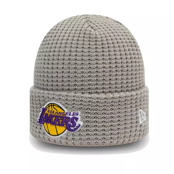 New Era NBA L.A Lakers Team Logo Waffle Cuff Beanie Hat