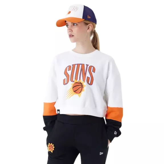 New Era NBA Phoenix Suns Womens Colour Block Crop Crew Neck Sweatshirt