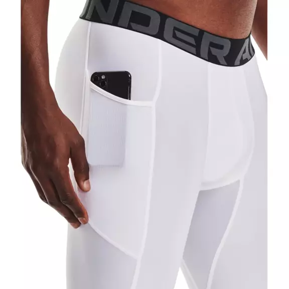 Short long HeatGear® Pocket "Blanc"