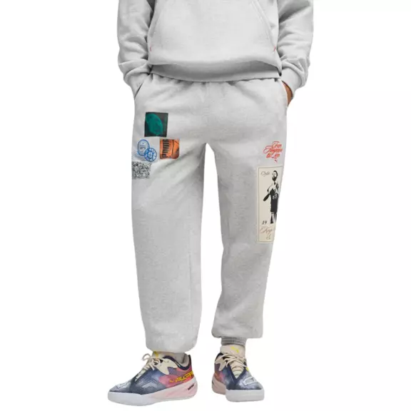 Puma Basketbal Hooptopia Graphic Sweat Pant "Light Gray"