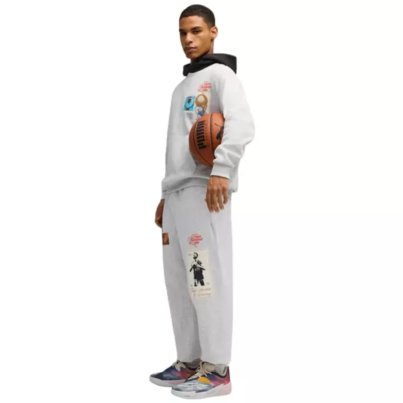 Puma Basketbal Hooptopia Graphic Sweat Pant "Light Gray"