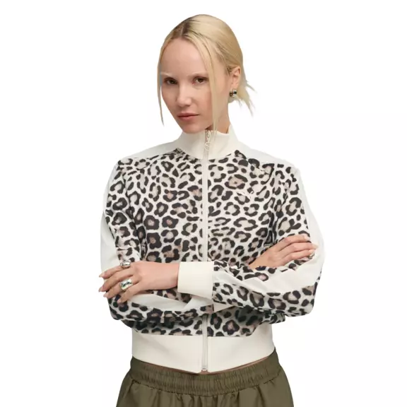 Puma T7 LEO LUXE AOP Short Track Jacket "Alpine Snow-Ice Coffee"